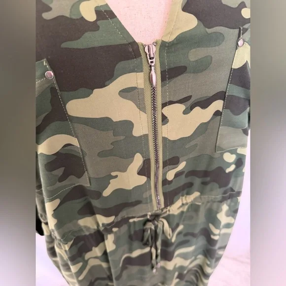 NWT Torrid Camouflage Green Zip Front Shirt Dress - Torrid Size 3 (22-24, 3X) - Picture 3 of 16